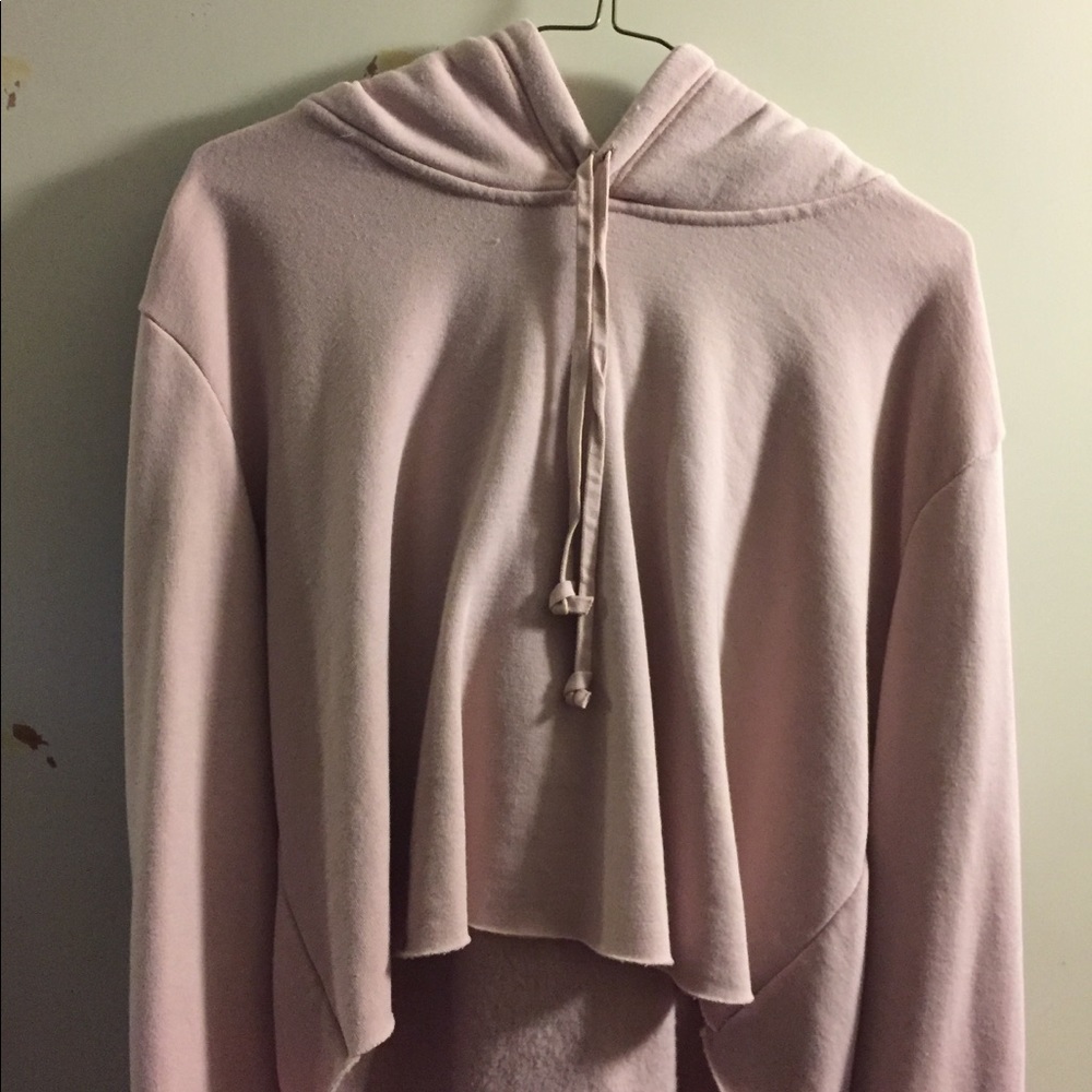 Brandy Melville Light Pink Cropped Hoodie